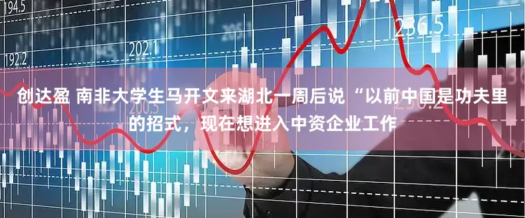 创达盈 南非大学生马开文来湖北一周后说 “以前中国是功夫里的招式，现在想进入中资企业工作